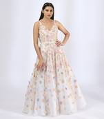 Ivory embroidered gown