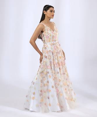 Ivory embroidered gown 3