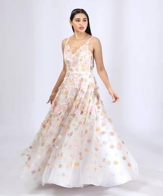 Ivory embroidered gown 4
