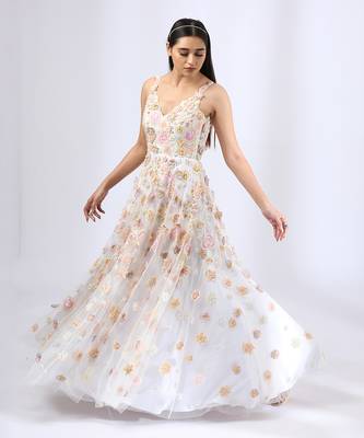 Ivory embroidered gown 5