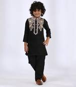 Black embroidered kurta set