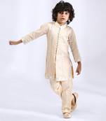 Beige embroidered sherwani with pant
