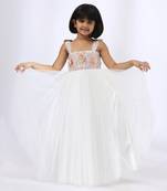 Embroidered ivory gown