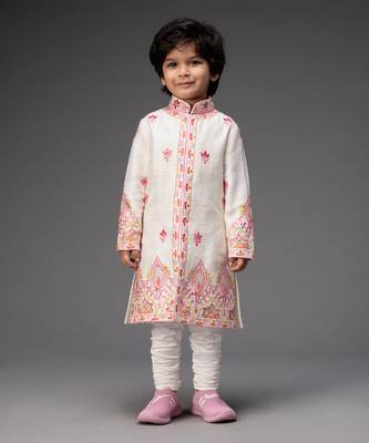 Ivory embroidered sherwani with chudidar 1