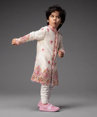 Ivory embroidered sherwani with chudidar 2