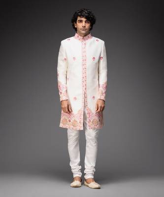 Ivory embroidered sherwani with chudidar 1