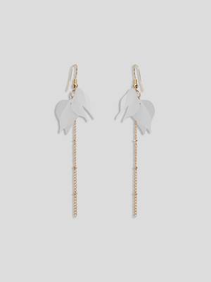 Aquastreet spring flowers pink & white drop tassel earrings combo gold plated alloy for girls and women 3