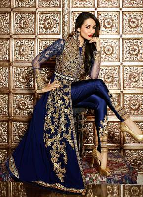 Blue Georgette Embroidered Traditional Anarkali Suit with Dupatta 2