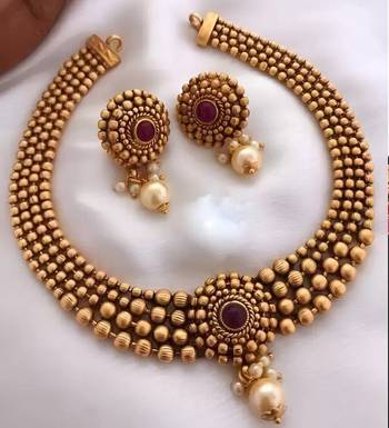 STYLISH JEWELLERY NECKLACE SET GOLD PLATED JEWELLERY SET FOR WOMEN 2
