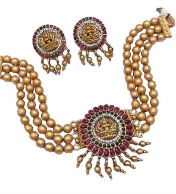 STYLISH JEWELLERY NECKLACE SET GOLD PLATED JEWELLERY SET FOR WOMEN 2