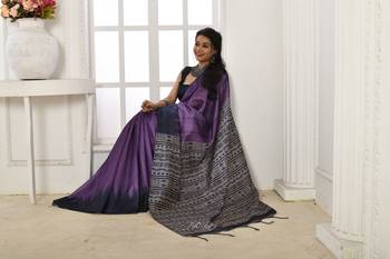 DARK WINE BEAUTIFUL LINEAN COTTON TREANDY SAREE 2