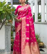 RANI PINK BEAUTIFUL BANARASI SILK SAREE