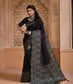 BLACK MOST ELEGANT DESIGNER SILK SAREE