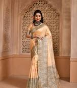 CHIKU MOST ELEGANT DESIGNER SILK SAREE