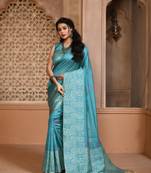 LIGHT SKY MOST ELEGANT DESIGNER SILK SAREE