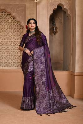 WINE MOST ELEGANT DESIGNER SILK SAREE 1