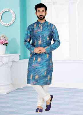 Plain Comfortable Kurta Pyjama Set For Men 1