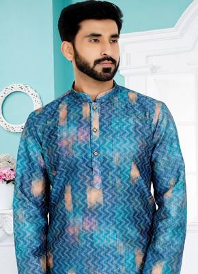 Plain Comfortable Kurta Pyjama Set For Men 2
