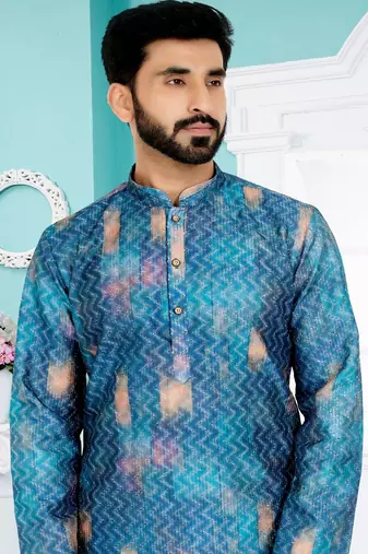 Plain Comfortable Kurta Pyjama Set For Men