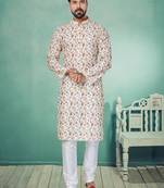Plain Comfortable Kurta Pyjama Set For Men