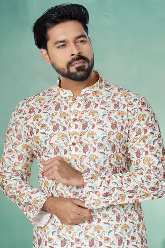 Plain Comfortable Kurta Pyjama Set For Men