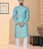 Plain Comfortable Kurta Pyjama Set For Men