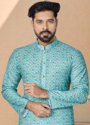 Plain Comfortable Kurta Pyjama Set For Men 2