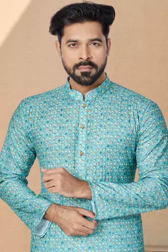 Plain Comfortable Kurta Pyjama Set For Men