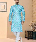 Plain Comfortable Kurta Pyjama Set For Men