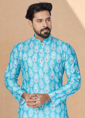 Plain Comfortable Kurta Pyjama Set For Men 2