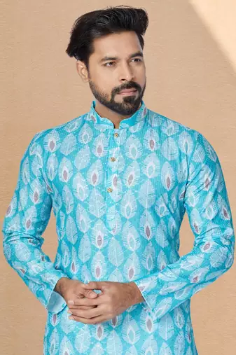 Plain Comfortable Kurta Pyjama Set For Men