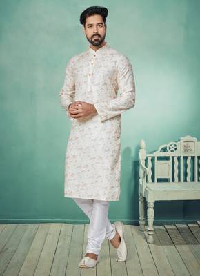 Plain Comfortable Kurta Pyjama Set For Men 1