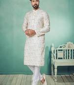 Plain Comfortable Kurta Pyjama Set For Men