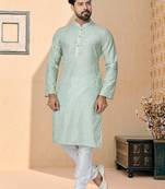 Plain Comfortable Kurta Pyjama Set For Men