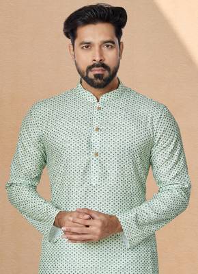 Plain Comfortable Kurta Pyjama Set For Men 2
