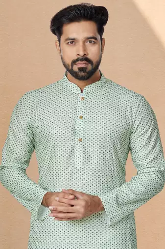 Plain Comfortable Kurta Pyjama Set For Men