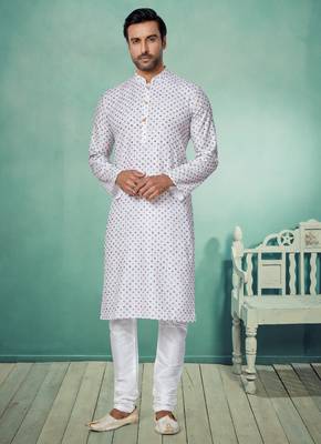 Plain Comfortable Kurta Pyjama Set For Men 1