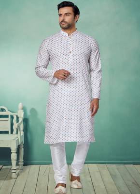 Plain Comfortable Kurta Pyjama Set For Men 2