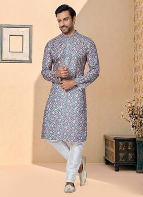 Plain Comfortable Kurta Pyjama Set For Men 1