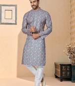 Plain Comfortable Kurta Pyjama Set For Men