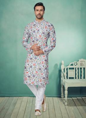 Plain Comfortable Kurta Pyjama Set For Men 1
