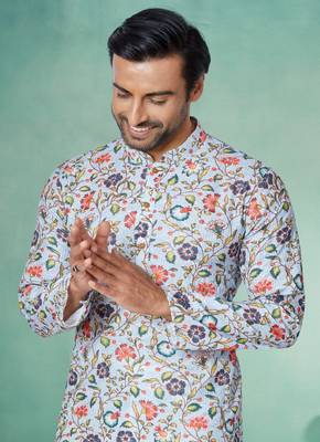 Plain Comfortable Kurta Pyjama Set For Men 2