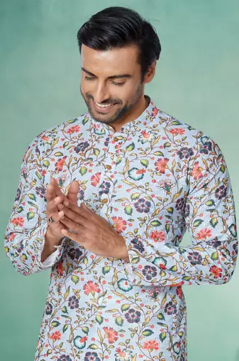 Plain Comfortable Kurta Pyjama Set For Men