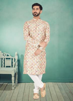 Plain Comfortable Kurta Pyjama Set For Men 1