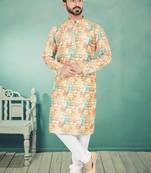 Plain Comfortable Kurta Pyjama Set For Men