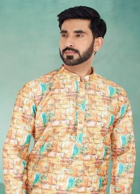 Plain Comfortable Kurta Pyjama Set For Men 2