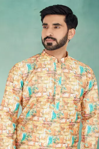 Plain Comfortable Kurta Pyjama Set For Men