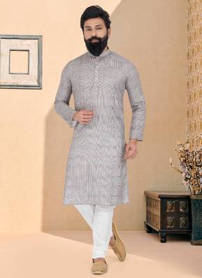 Plain Comfortable Kurta Pyjama Set For Men 1