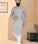 Plain Comfortable Kurta Pyjama Set For Men
