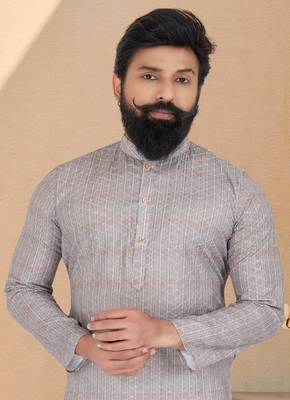Plain Comfortable Kurta Pyjama Set For Men 2